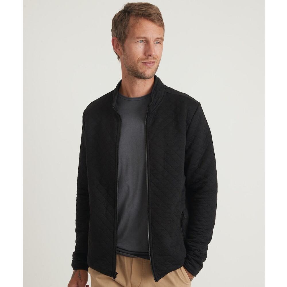 Marine Layer Men’s Corbet Full Zip Jacket Black Size M Company Logo